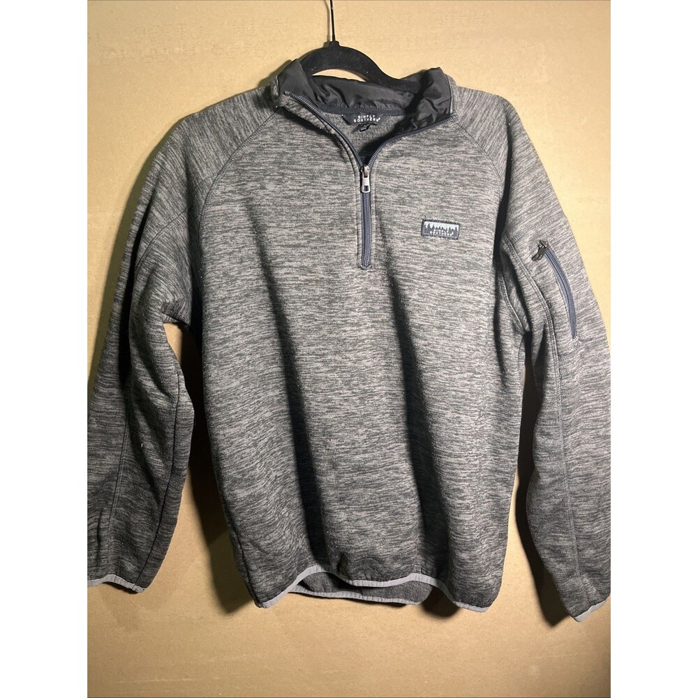 Simply Southern Men’s Lg Quarter Zip Pull Over Fleece Gray (37)